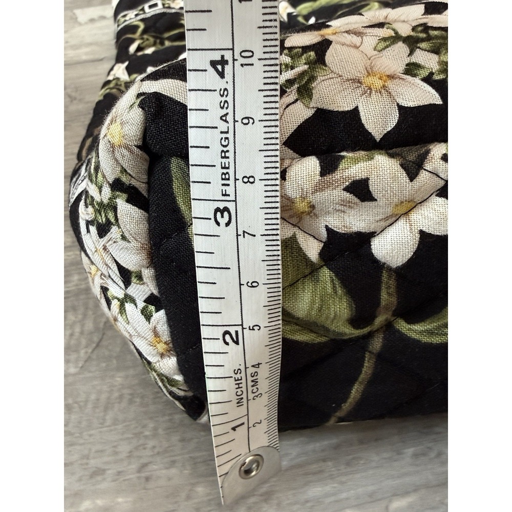 Retired Vera Bradley Black Jasmine Floral Quilted Medium Tote & Makeup Bag EUC - Picture 11 of 16